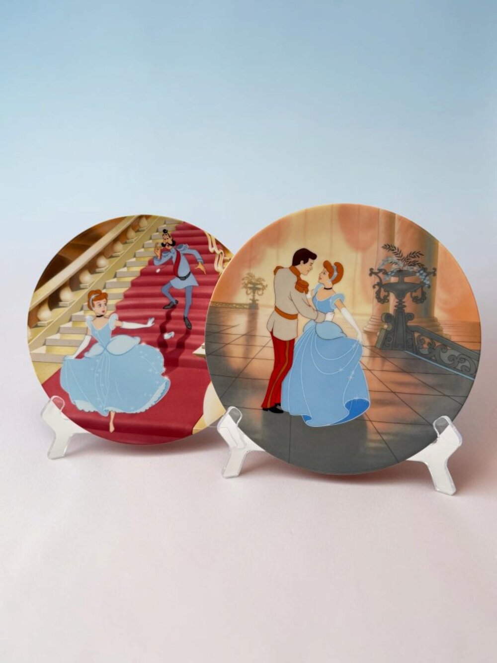 CINDERELLA COLLECTOR PLATES Set of 2 Knowles Disney Wall Display Numbered VTG
